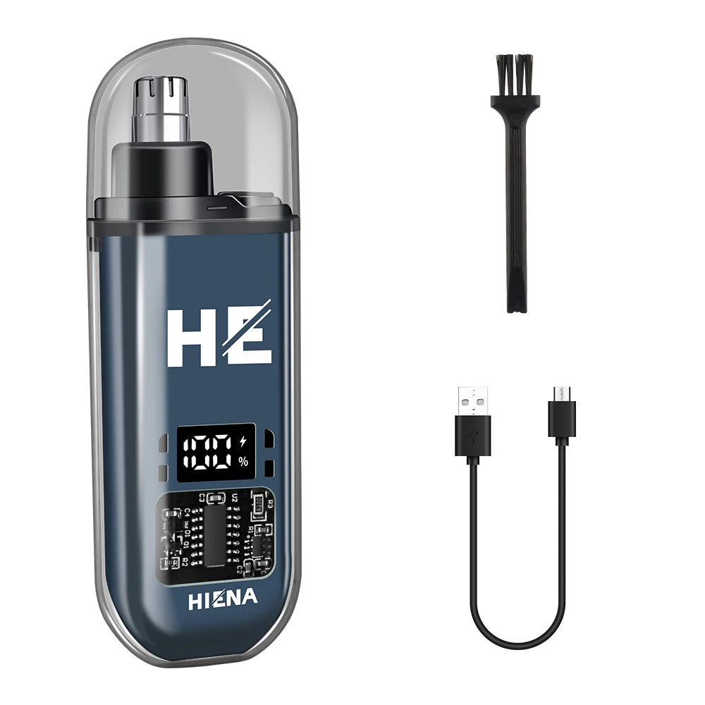 Rechargeable Nose & Ear Hair Trimmer – Portable Electric USB Groomer with 1-Hour Runtime & Cleaning Brush