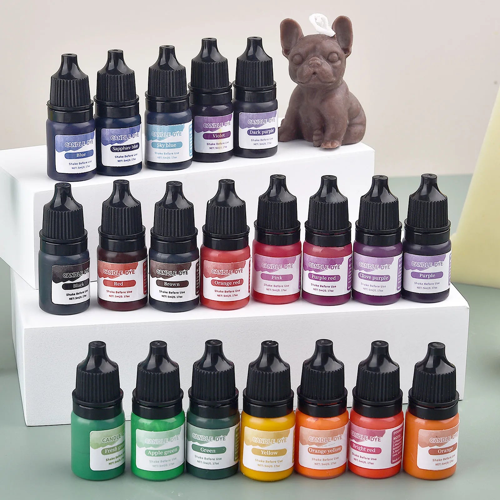 5 ml (0.17 fl oz) Liquid Candle Wax Colorant – Non-Toxic High-Concentration Pigment for Soy Candles & Soap DIY