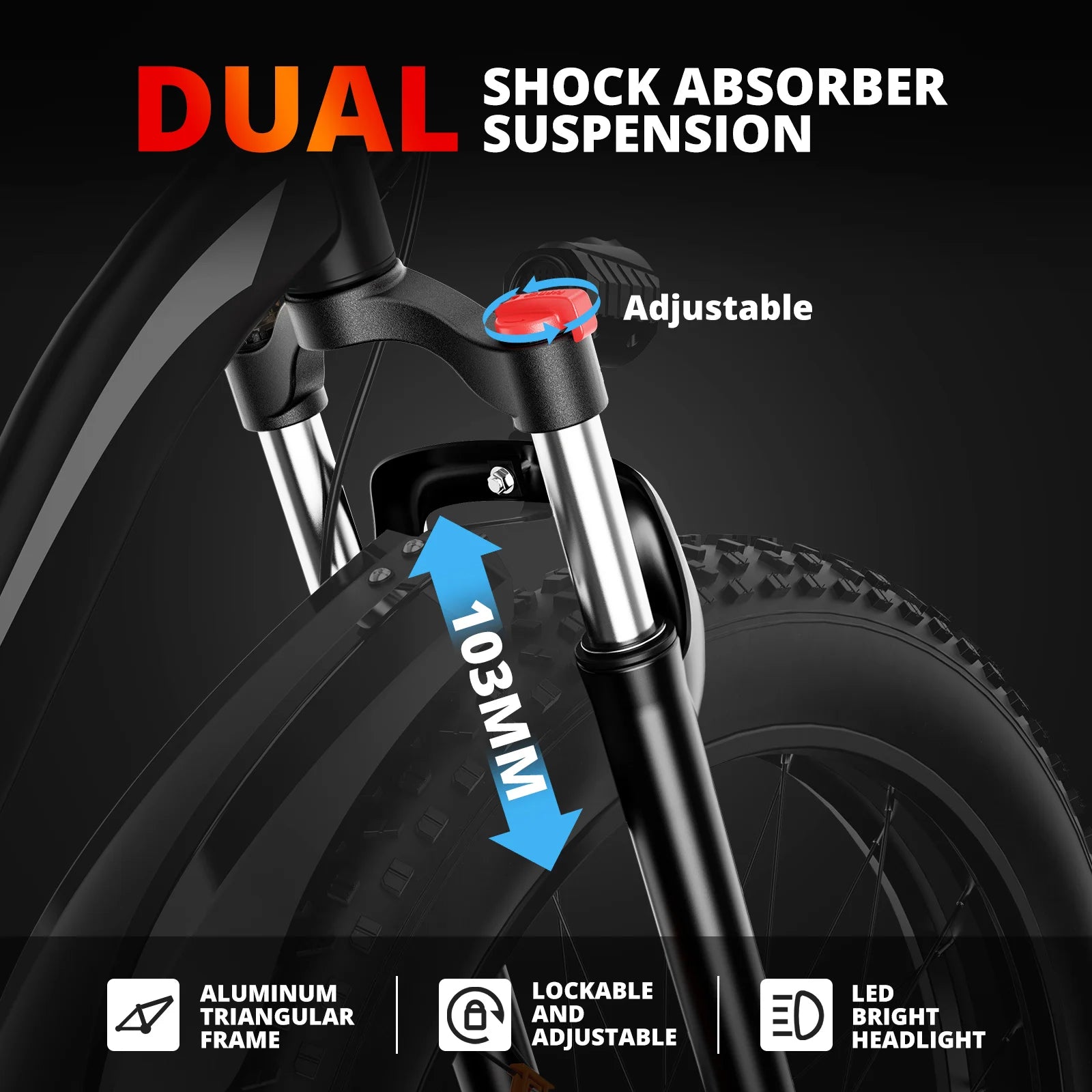 26" Electric Fat Tire Mountain Bike — 1500W Peak, 48V 15Ah Battery, 26x4.0 Off‑Road eBike, Up to 31 mph (50 km/h)
