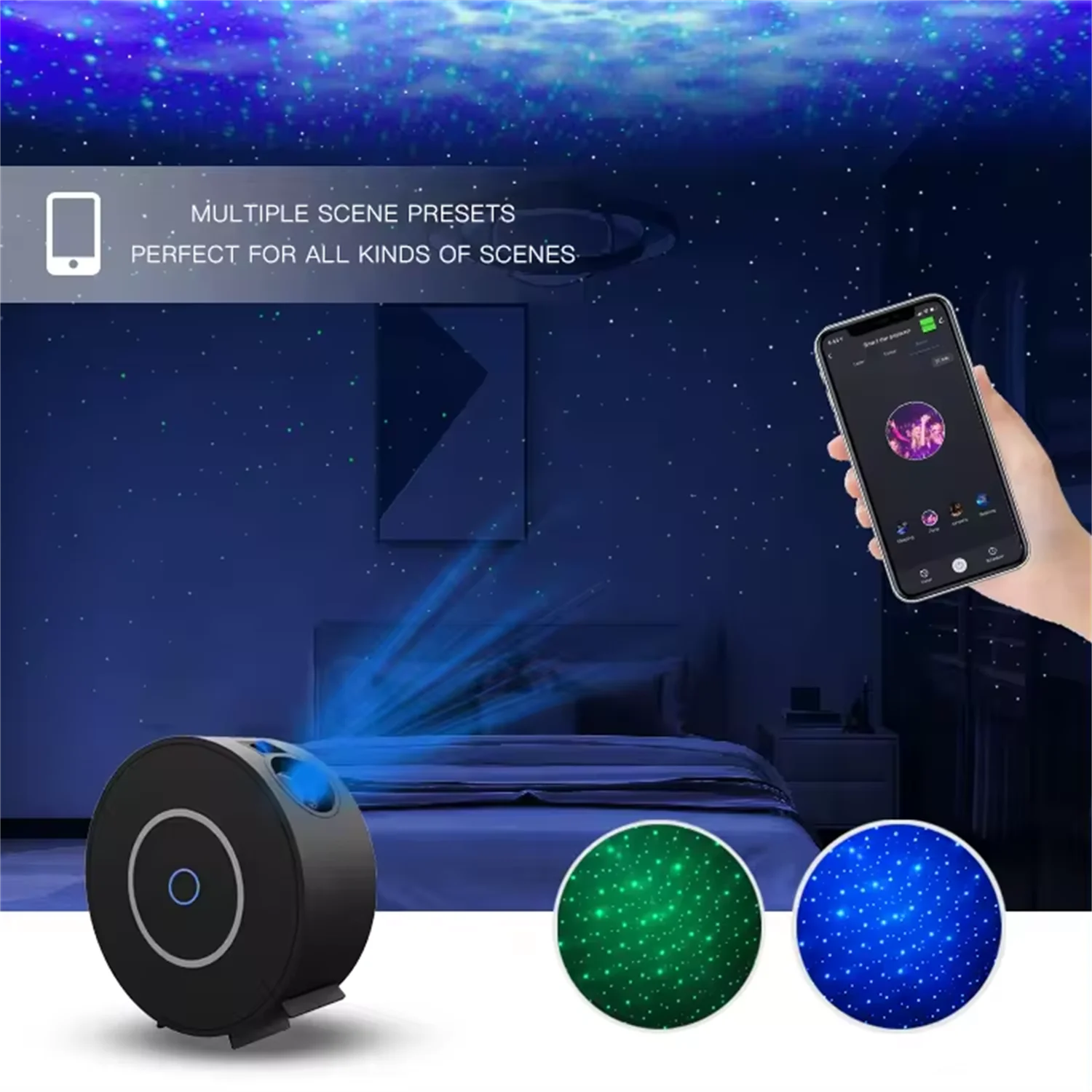 Smart LED Starry Sky Projector - WiFi 3D Galaxy Night Light with App & Voice Control, Timer