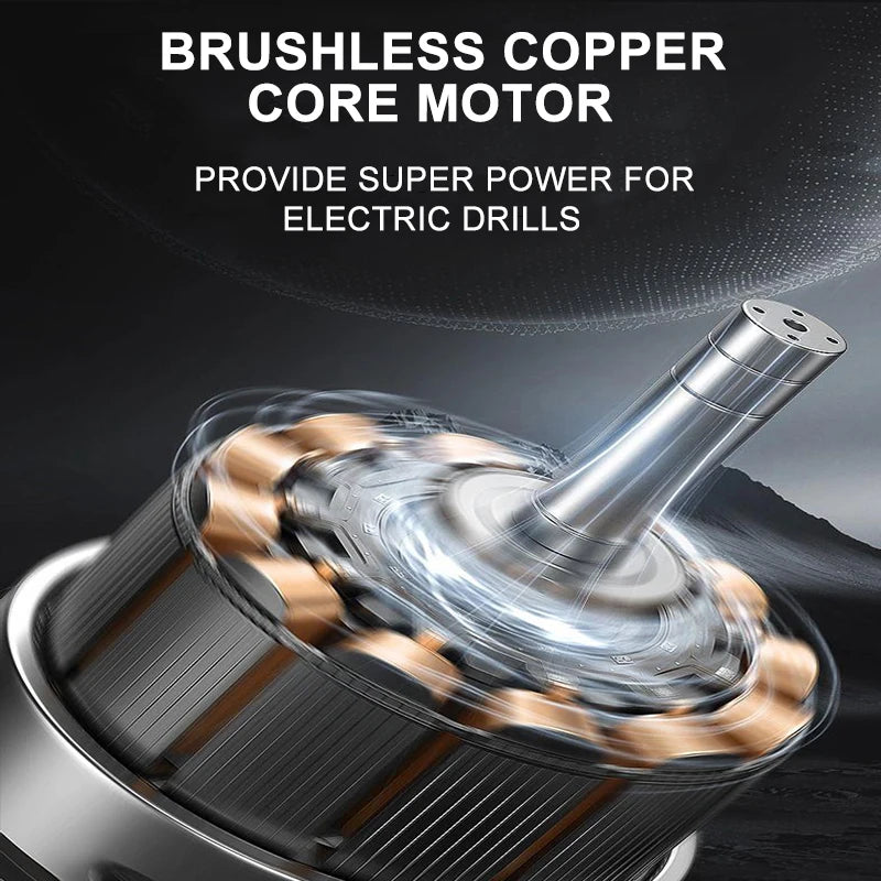 Brushless Cordless Drill 16.8V 70 N·m Torque 10mm (3/8 in) Self-Locking Chuck 20+1 Torque Settings 2-Speed Electric Screwdriver for DIY & Woodworking