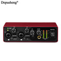 2-Channel USB Audio Interface with 48V Phantom Power for Live Streaming, Studio Recording & Podcasts