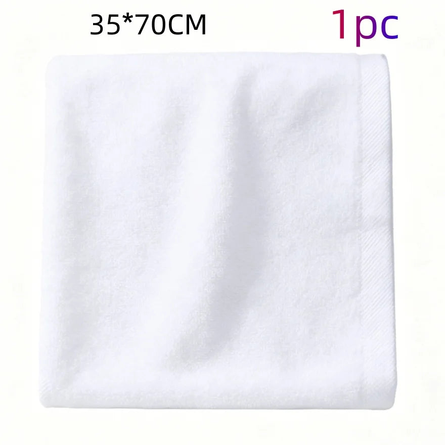100% Cotton White Hand Towels 35 x 70 cm (13.8 x 27.6 in) Thick Terry Bath Towels for Gym Travel Sport