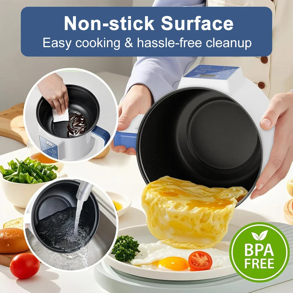 Mini Electric Rice Cooker 1-2 Person Double Layer Non-Stick Steamer Multi Cooker 600W