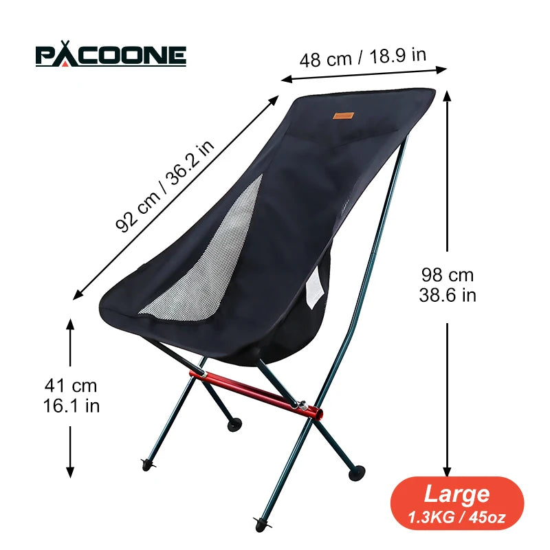 Portable Folding Camping Chair – Oxford Cloth Ultralight Seat for Fishing, Beach, Picnic & Hiking | Heavy-Duty Up to 440 lb