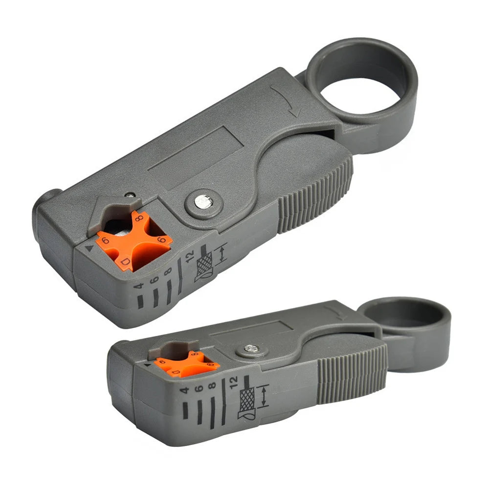 Multifunctional Coaxial Cable Stripper Rotary Network Wire Stripper for RG58 RG59 RG6 3C-2V 5C
