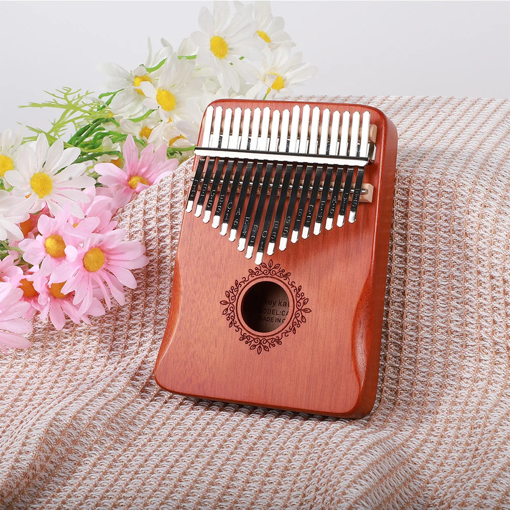 17 & 21-Key Kalimba Thumb Piano Finger Piano — Mahogany Mbira with Tuning Kit for Beginners