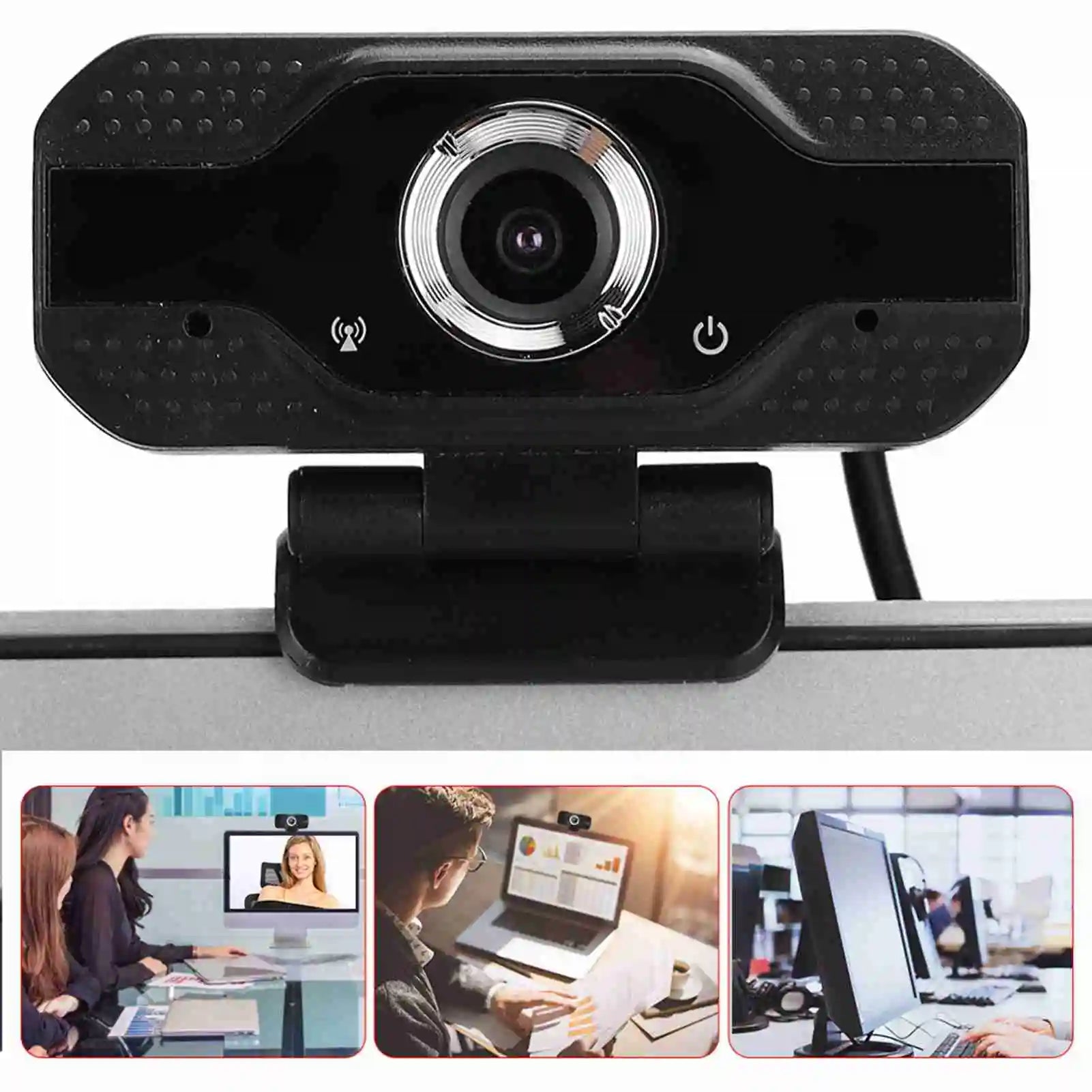 1080P USB Desktop Webcam with Microphone - 30FPS Full HD Plug-and-Play PC Camera for Online Classes & Video Calls