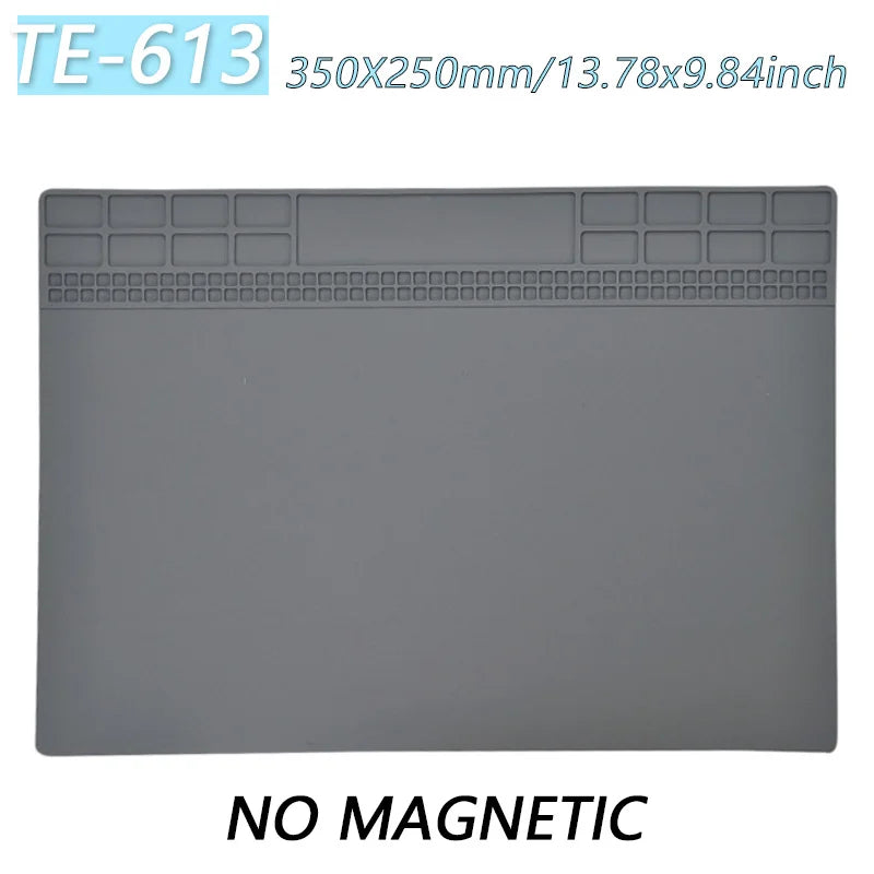 Magnetic Silicone Soldering Mat – Heat Resistant 932°F (500°C) Anti-Static Work Mat for Phone Laptop Watch Repair