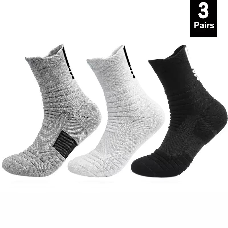 Anti-Slip Football & Basketball Socks for Men – Breathable Deodorizing Sport Socks, Ankle/Low Tube, 1 or 3 Pairs, EU 39-45