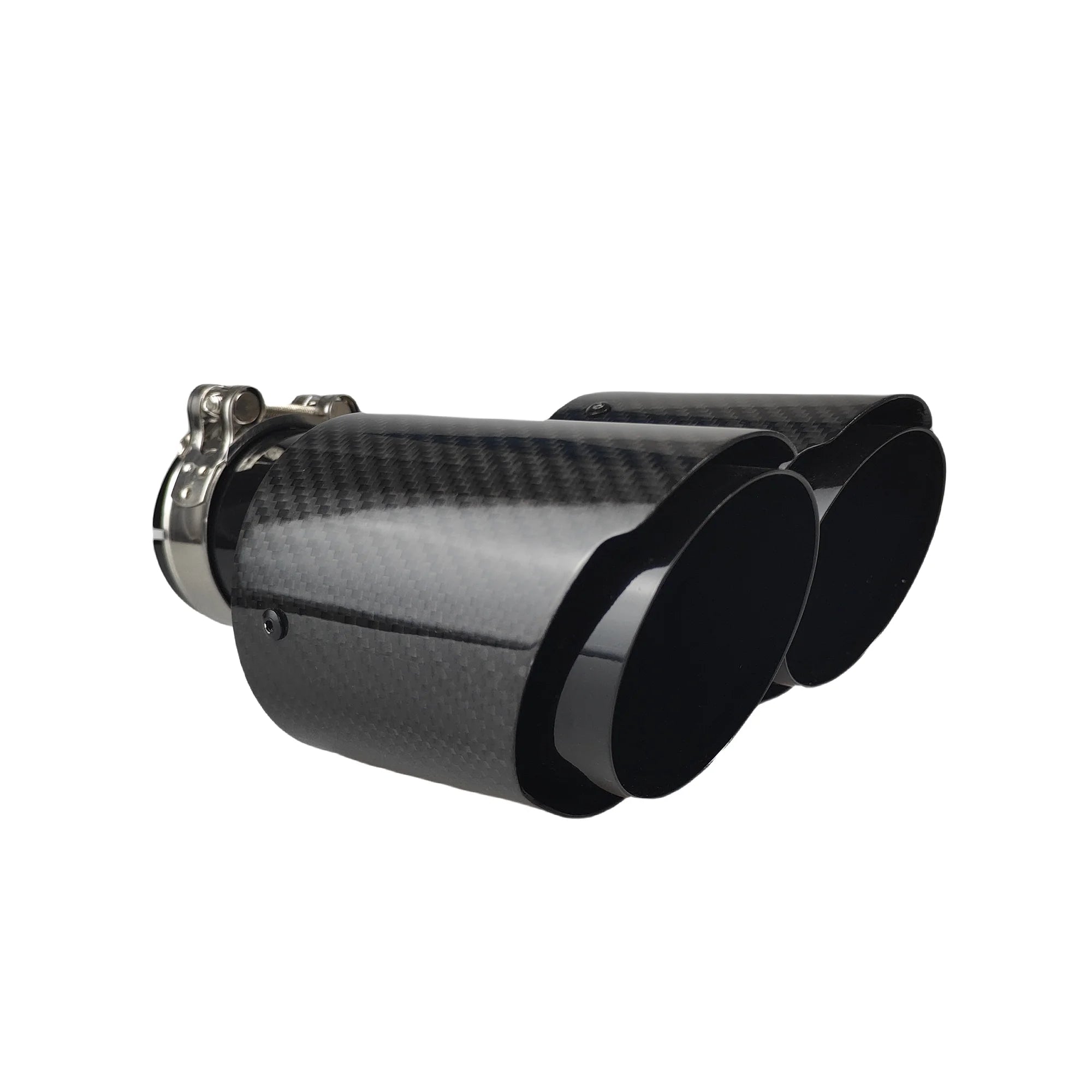 Carbon Fiber 304 Stainless Steel Rear Exhaust Tip Decorative Muffler - Universal Fit