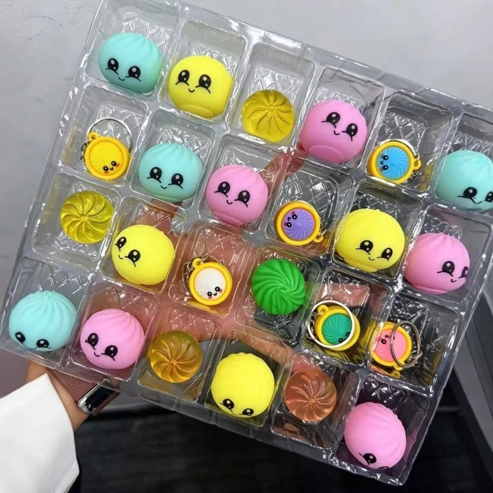 Mystery Dumpling Fidget Advent Calendar – 24-Day Soft Squishy Sensory Stress Relief Squeeze Toys