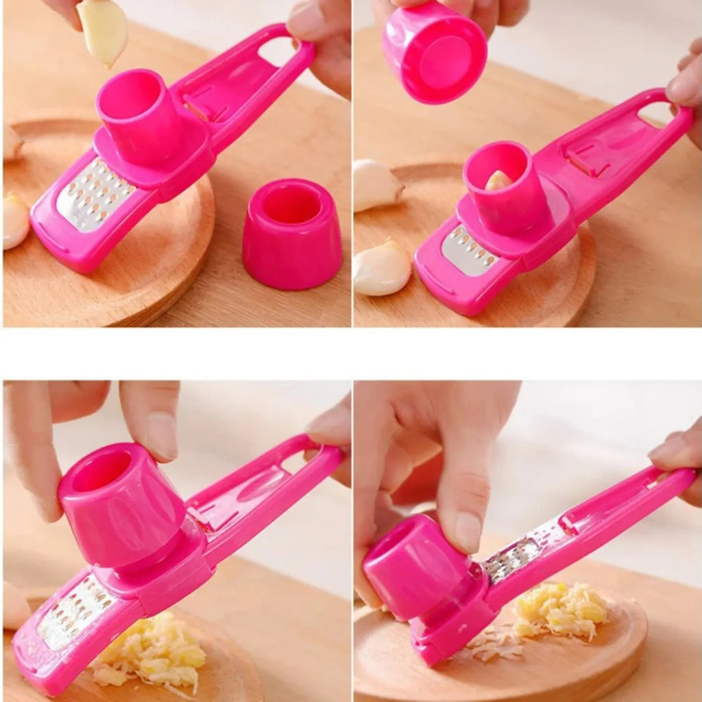 Mini Manual Garlic Grinder Press Portable Garlic Masher Ginger Crusher 5.5in (14cm)
