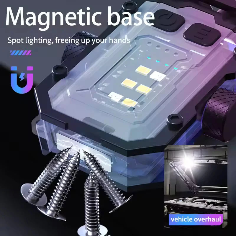 High-Power Rechargeable LED Tactical Flashlight Ultra-Bright Self-Defense Headlamp