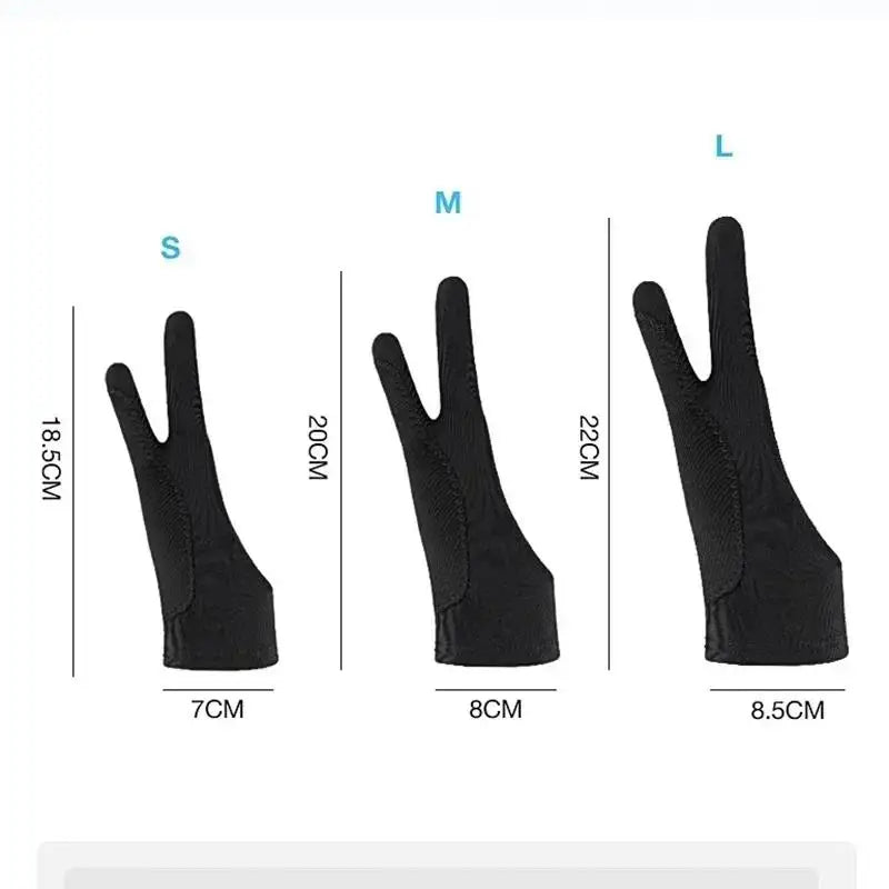 Two-Finger Drawing Glove — Anti-Fouling Anti-Touch Artist Glove for Graphics Tablet & iPad (Left or Right Hand)