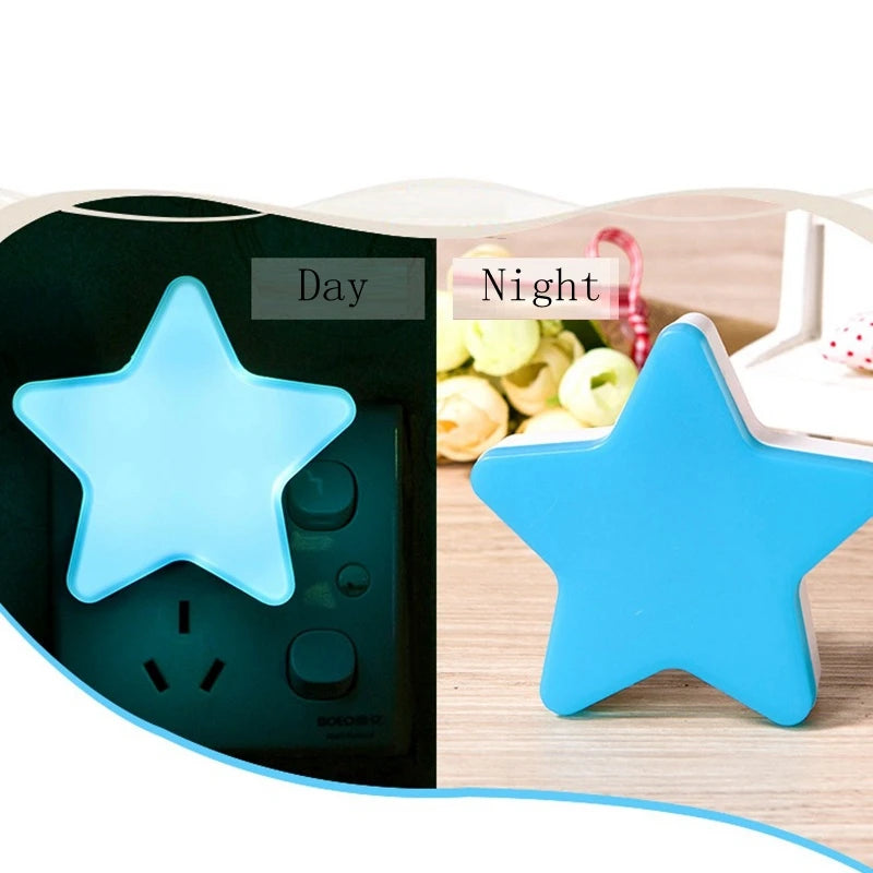 LED Star Night Light with EU/US Plug - Bedside Lamp for Bedroom, Nursery, Living Room & Corridor