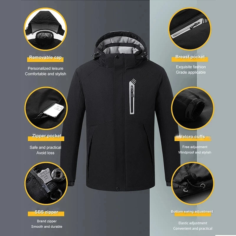 USB Heated Jacket - 11-Zone Rechargeable Electric Winter Coat for Men & Women, Thermal Outdoor Heating Jacket
