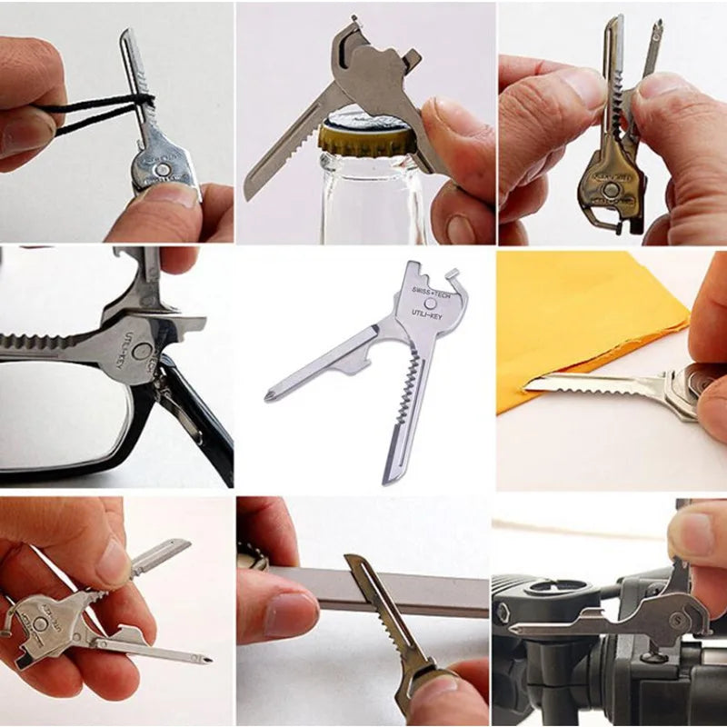 6-in-1 Folding EDC Keychain Tool - Pocket Pliers, Screwdriver & Bottle Opener