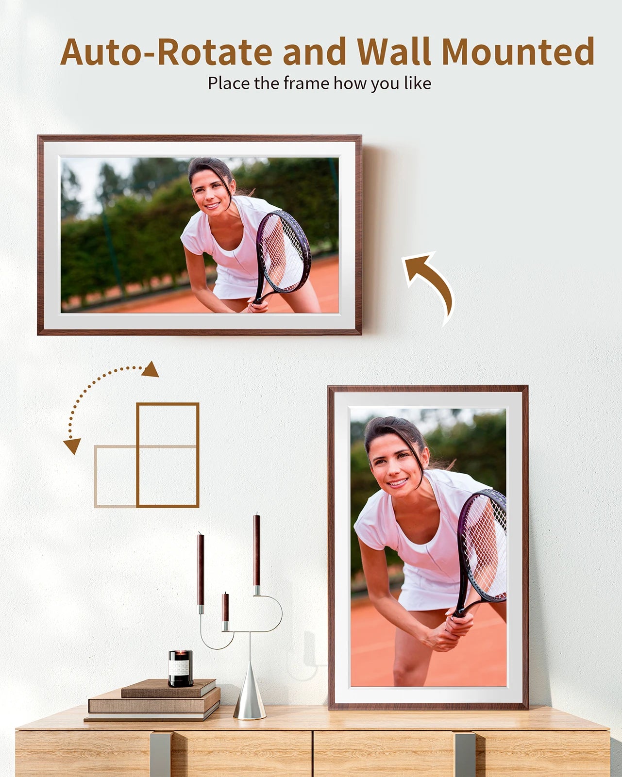 15.6-Inch (39.6 cm) FHD Touchscreen Digital Photo Frame, 32GB Built-In, WiFi & Frameo App, MP4 Playback, Wall-Mountable