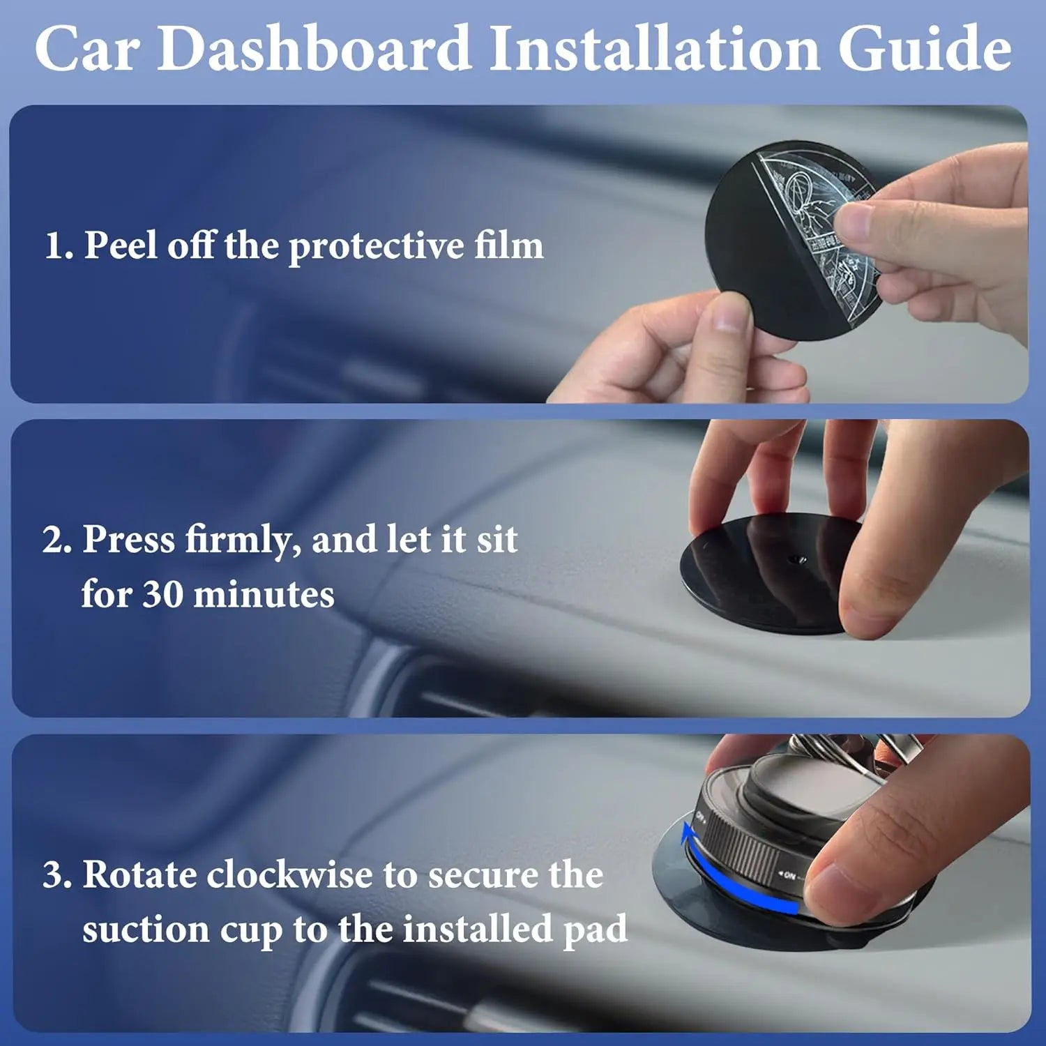 360° Magnetic Car Phone Holder – Strong Vacuum Suction Cup, Foldable Portable Phone Mount for iPhone & Android