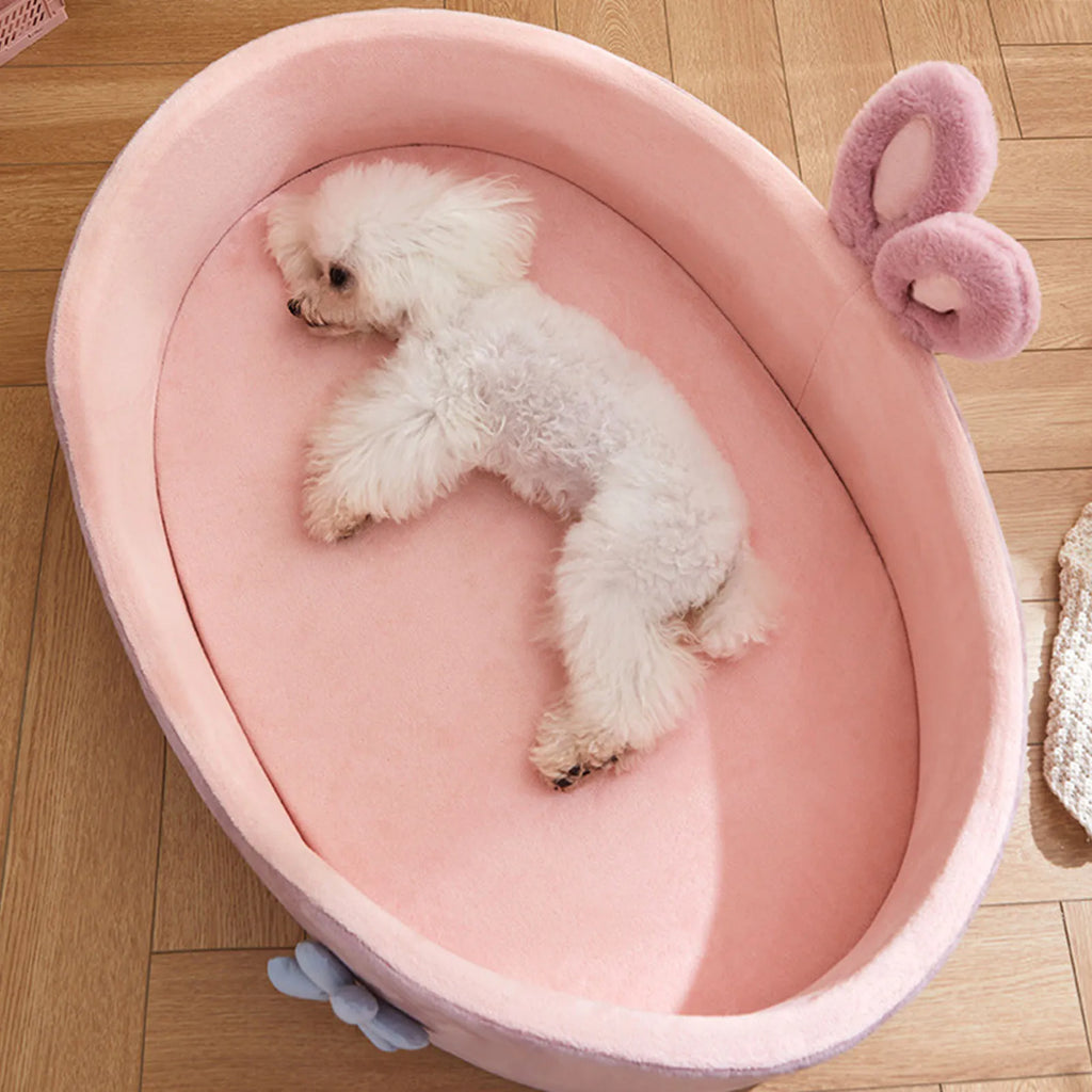 Detachable Washable Pet Bed for Cats & Small Dogs – Soft Cozy Four-Season Bed (Pink, M/L)