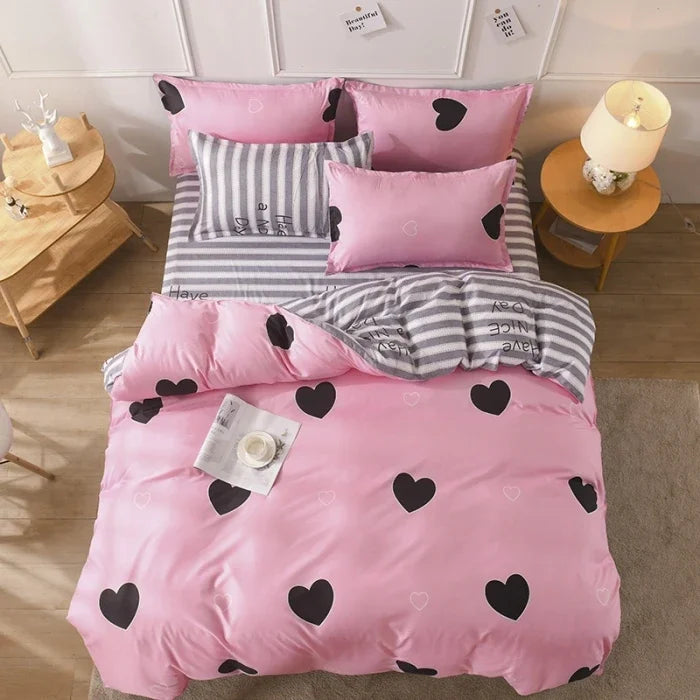 Aloe Vera Cotton 4-Piece Bedding Set – 1.5m (5 ft) Quilted Sheet & Quilt Cover, 500 TC