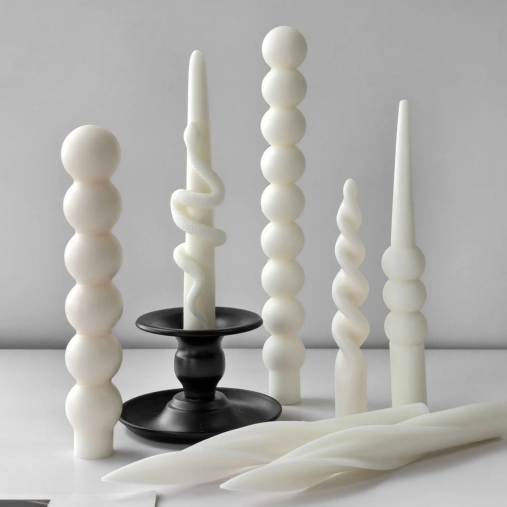 Geometric Spiral Long Rod Silicone Candle Mold for Handmade Aroma Candles & DIY Candle Making Supplies