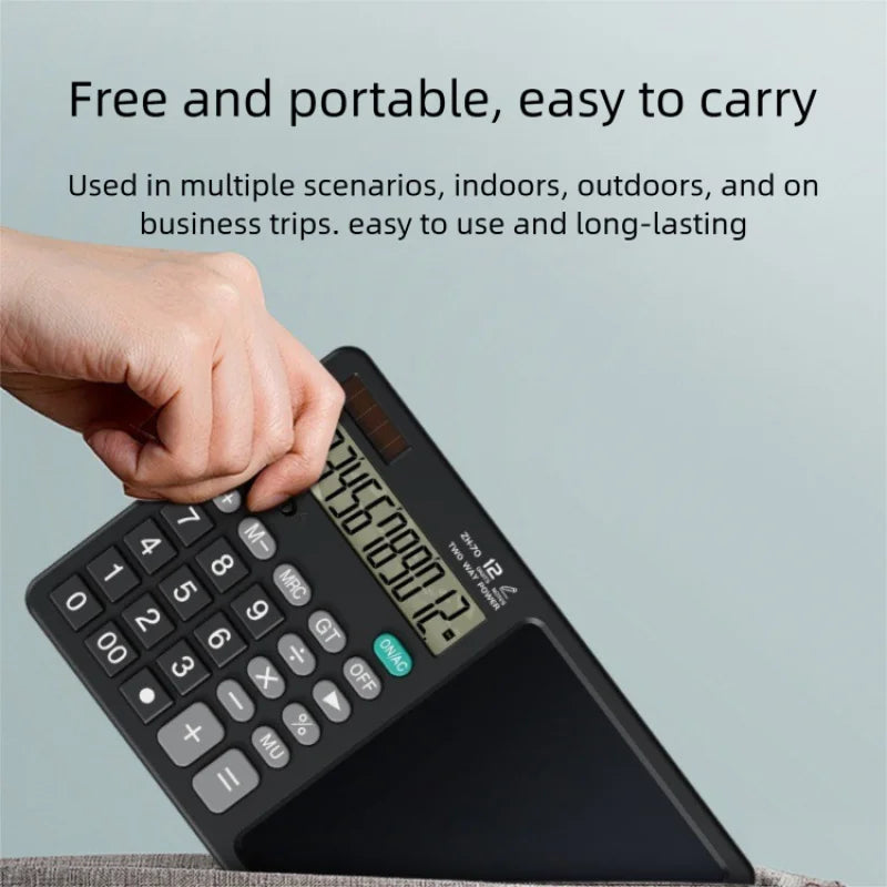 Silent Desktop Solar Calculator 12-Digit — Office, Accounting & School Teacher Calculator