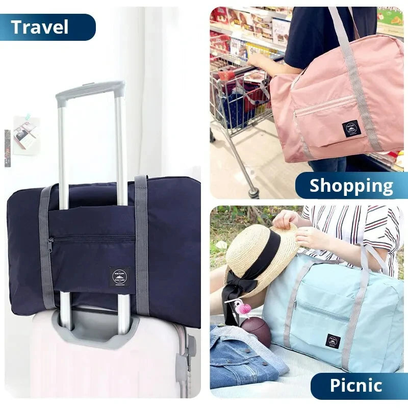 2-Pack Foldable Travel Duffel Bag Lightweight Carry-On Weekender & Gym Tote for Women and Men