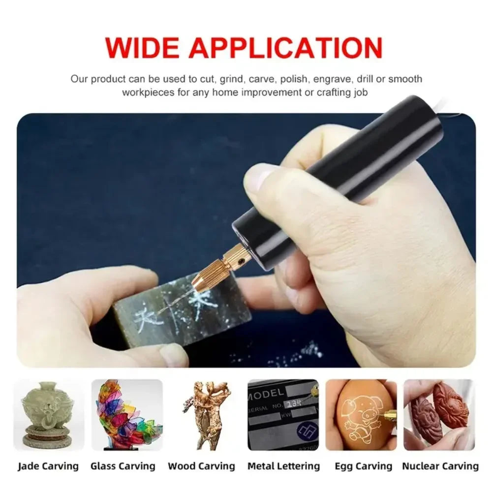 Mini USB Electric Drill Pen Handheld Rotary Tool for Resin Jewelry, Wood Engraving & DIY Crafts