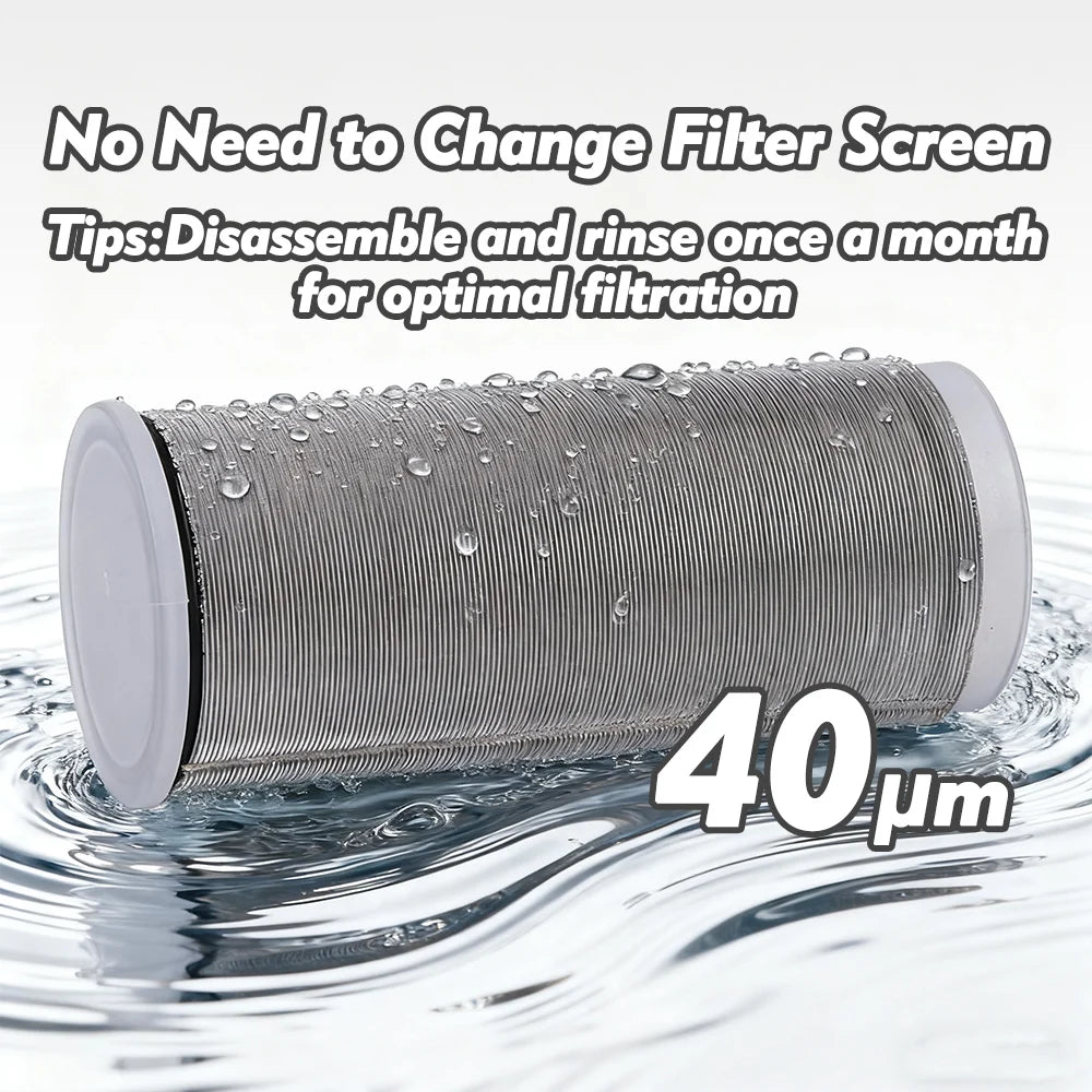 40-Micron 1/2" (12.7 mm) Prefilter with 316 Stainless Steel Screen – Garden Faucet, Kitchen & Bathroom Strainer