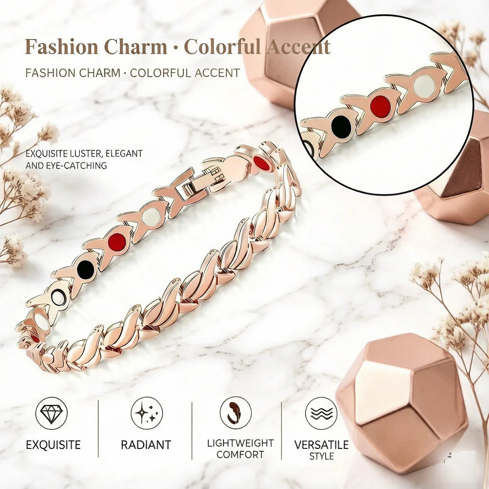 Women's Magnetic Therapy Bracelet - Zinc Alloy Animal Pattern Snake Chain with Toggle Clasp, Fashion Jewelry Gift