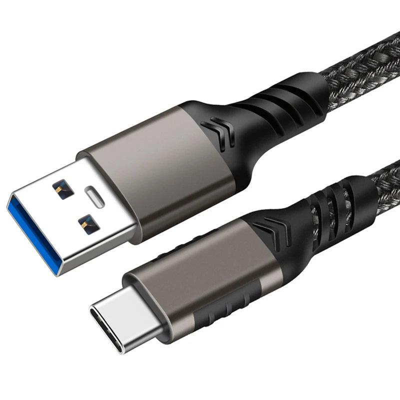 USB 3.2 Gen2 10Gbps USB-A to USB-C Fast Charging Data Cable, 3A 60W QC3.0, Braided 2 m (6.6 ft)