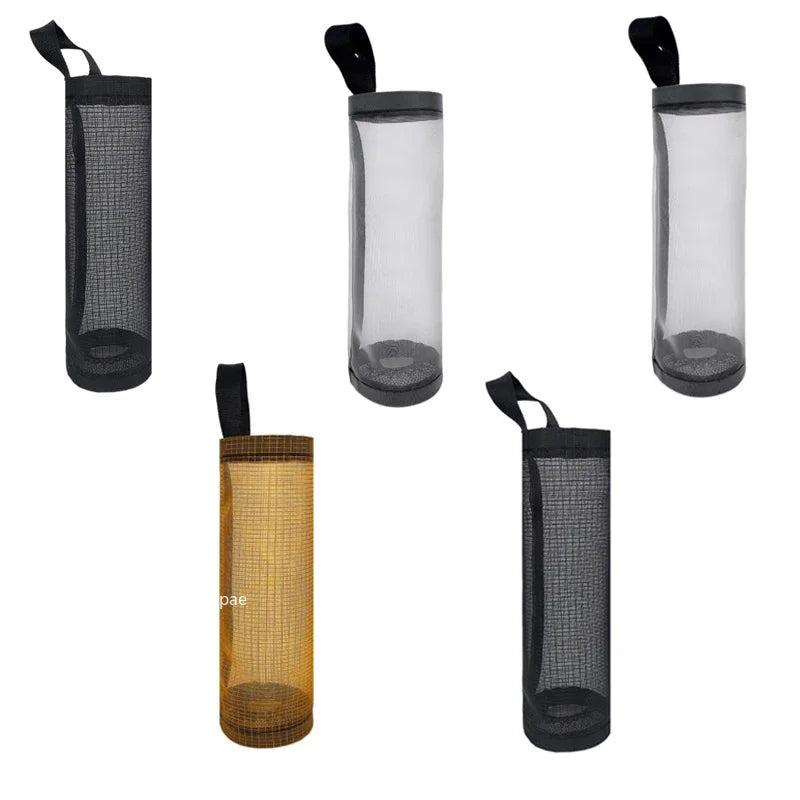 Wall-Mount Plastic Bag Holder Dispenser Hanging Kitchen Trash & Grocery Bag Organizer (1-5 Pack)