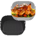 Silicone Air Fryer Liner Reusable Food-Safe Square Baking Tray 7.5in (19cm) for Oven, BBQ & Airfryer