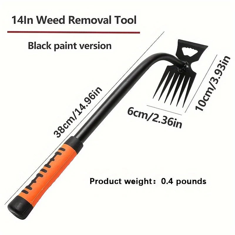 Heavy-Duty Carbon Steel Long-Handled Manual Weeder – Portable Garden, Lawn & Farm Weed Remover