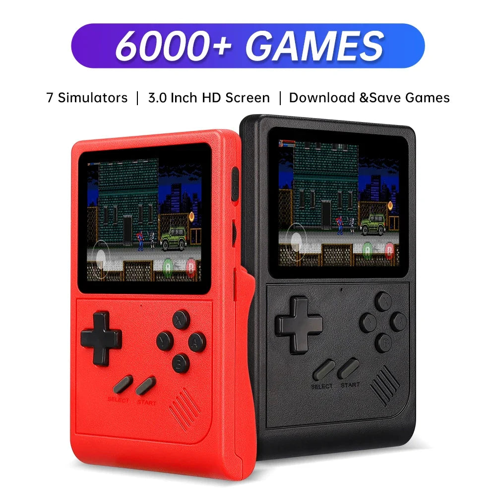 3.0-inch (7.6 cm) Handheld Retro Game Console, 6,000+ Classic Games, Multi-Emulator, AV Output, 2-Player, USB-C