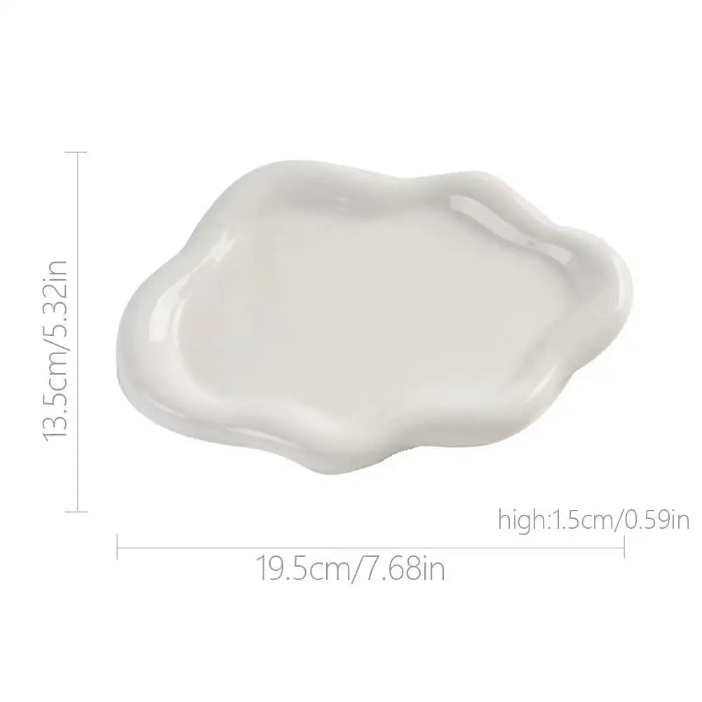 Cloud-Shaped Jewelry Storage Tray 19.5 x 13.5 cm (7.7 x 5.3 in) - Plastic Electroplated Organizer for Earrings, Rings & Accessories