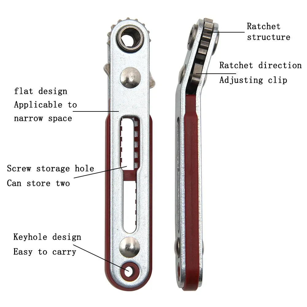 Bidirectional Ratchet Screwdriver Elbow – Multifunctional 4-in-1 Slotted & Phillips Wrench