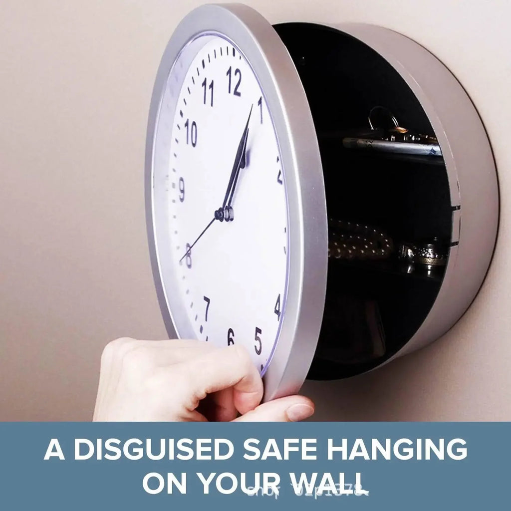 Hidden Stash Wall Clock Safe — Silent Decorative Clock with Concealed Compartment for Cash, Jewelry & Keys