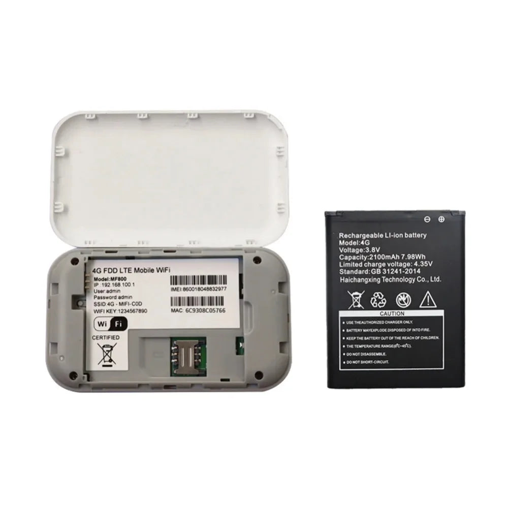 4G LTE Pocket WiFi Router 150Mbps Mobile Hotspot with SIM Slot — 2100mAh Portable WiFi for Travel Home Office