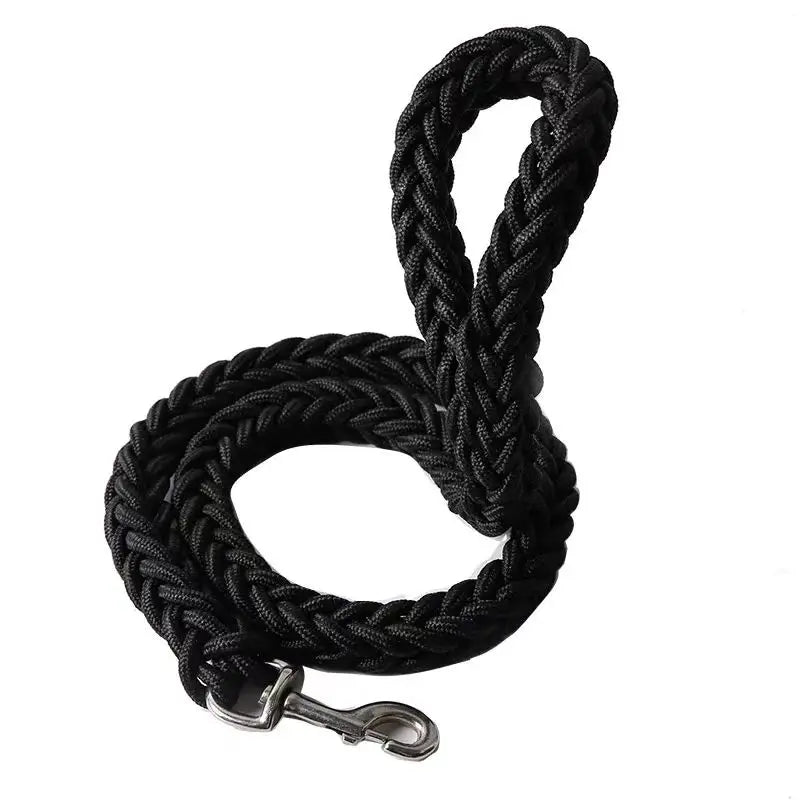Large Nylon Braided Dog Leash 115cm (45.3in) Thick 2.0cm Rope Lead for Bulldog Rottweiler Hound