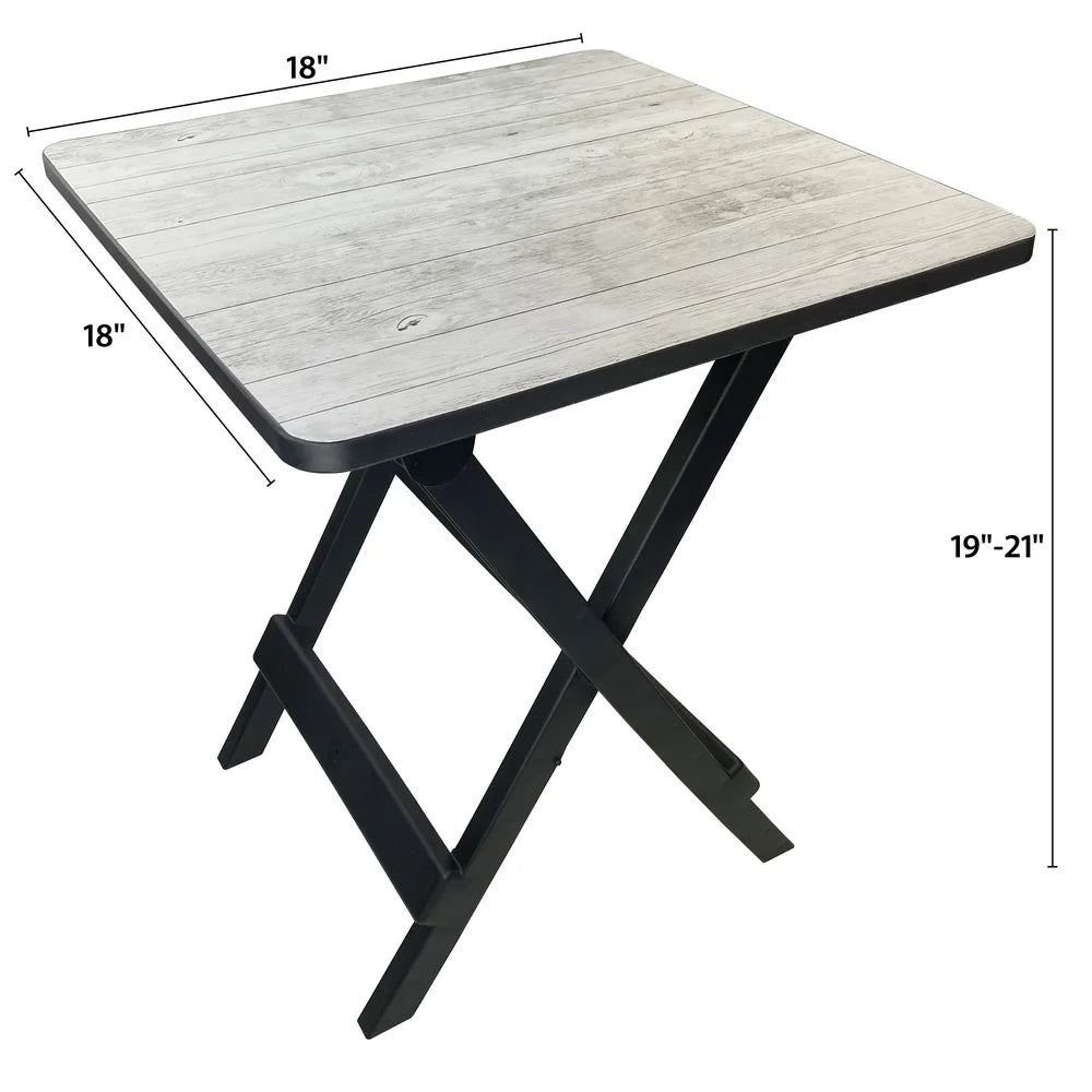 19-Inch Folding Side Table Portable Adjustable Height Outdoor Camp Table Lightweight Collapsible Plastic