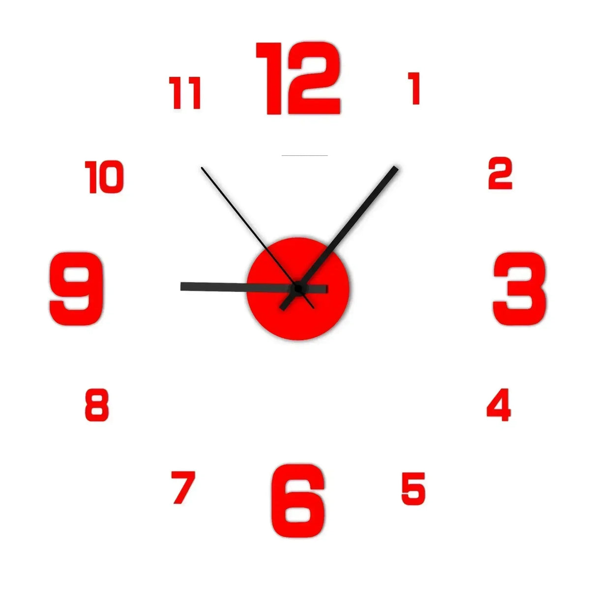 Acrylic Mirror Wall Clock Sticker — Modern Plant Pattern Wall Decor for Living Room & Bedroom