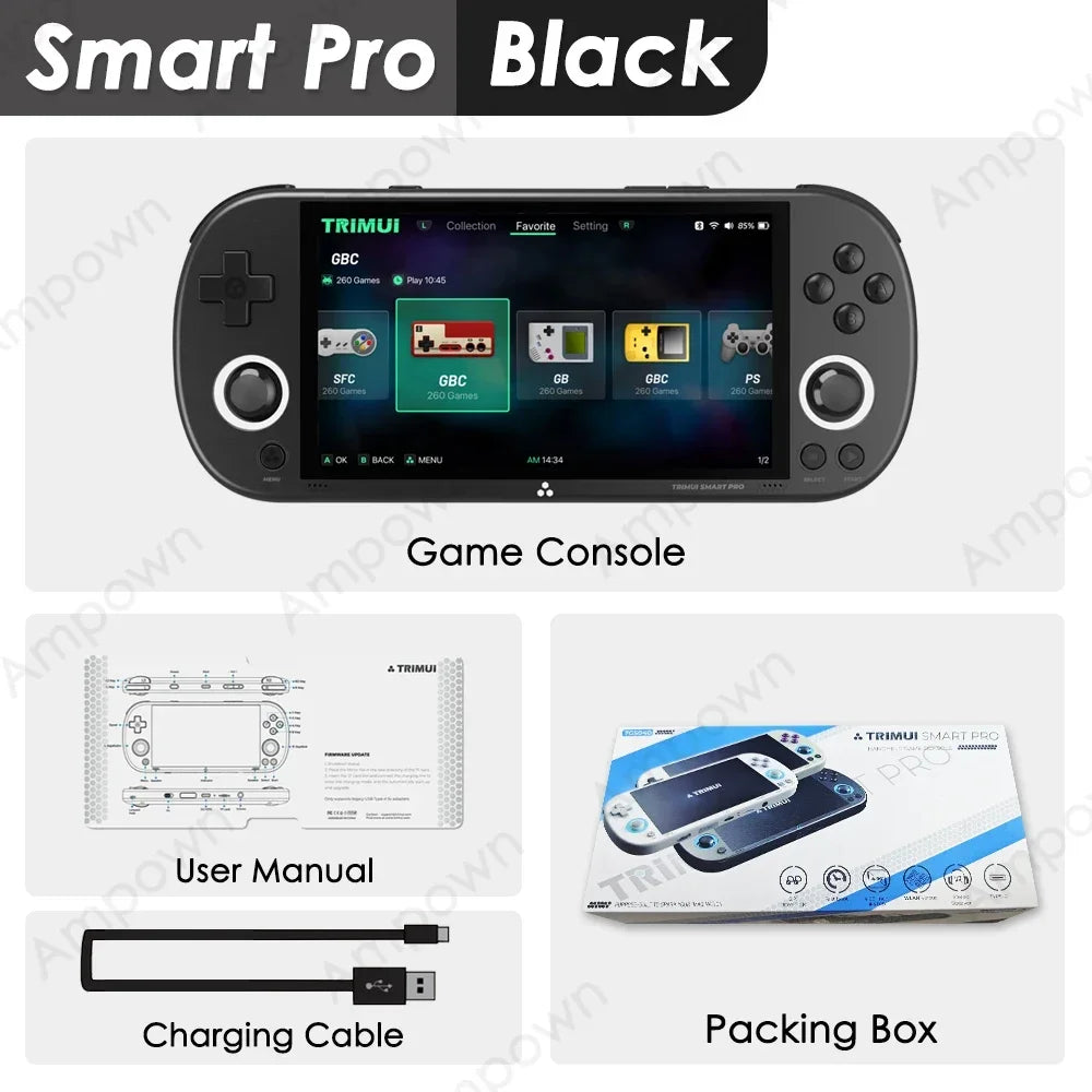 Smart Pro Retro Handheld Game Console 4.96-inch (12.6 cm) IPS Linux Dual Joystick RGB LEDs 5000mAh 13,000+ Games