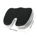 U-Shaped Memory Foam Seat Cushion – Breathable Wave Massage Cushion for Coccyx & Buttock Pressure Relief (45×36×6 cm / 17.7×14.2×2.4 in)