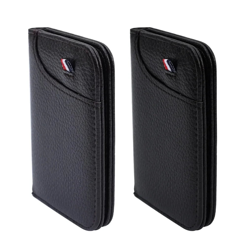 Slim PU Leather 9-Slot Card Holder Wallet - Mini Thin Credit Card Wallet for Men & Women
