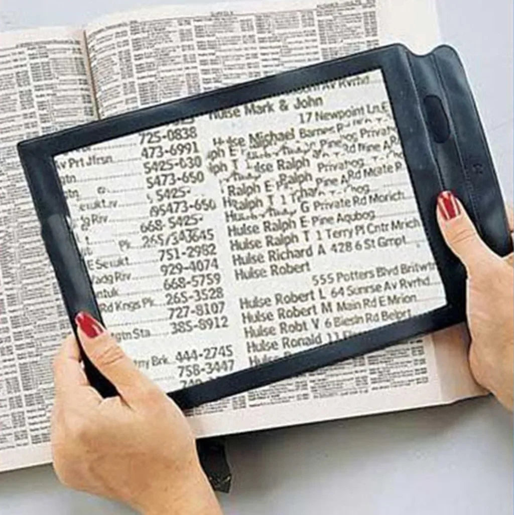 A4 Large Sheet Magnifier 12 x 7.5 in (30 x 19 cm) — 3X Fresnel Reading Lens Page Magnifier Reading Aid