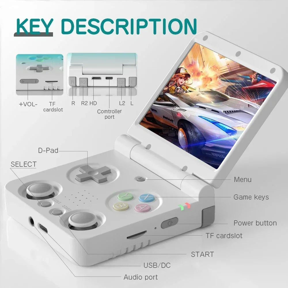 3.5-Inch IPS Retro Handheld Game Console — Linux Onion OS, 5000+ Games, Wi‑Fi, Mini HDMI, Type-C, 3000mAh Battery
