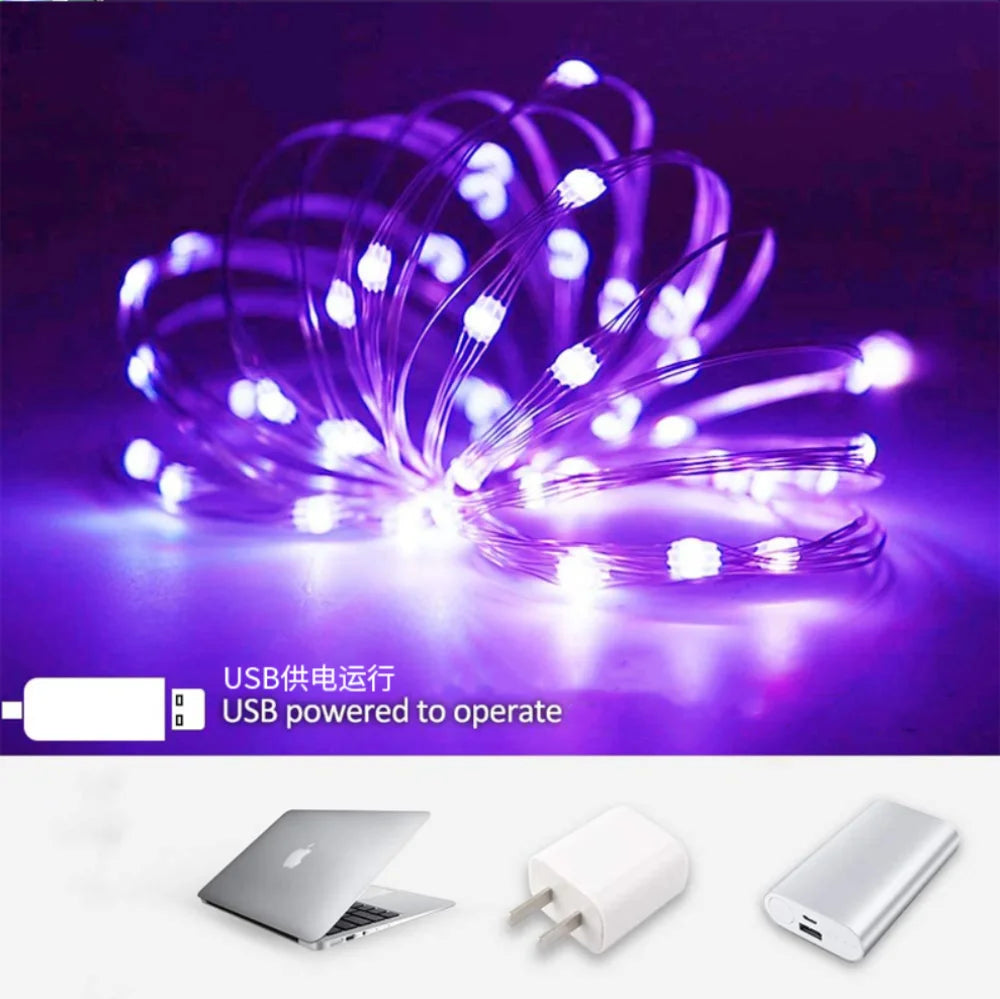 USB LED Copper & Silver Wire Fairy String Lights – Waterproof IP65, USB Powered, 2m/3m/5m/10m/20m, Warm White & Multicolor